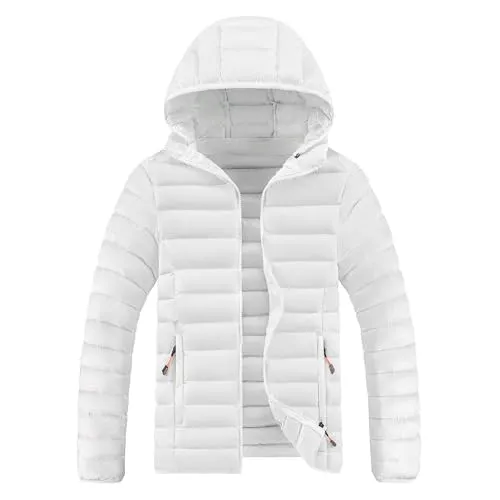 Men’s XX-Large Down Jacket Padded Quilted Puffer with Hood Lightweight Insulated Winter Outerwear