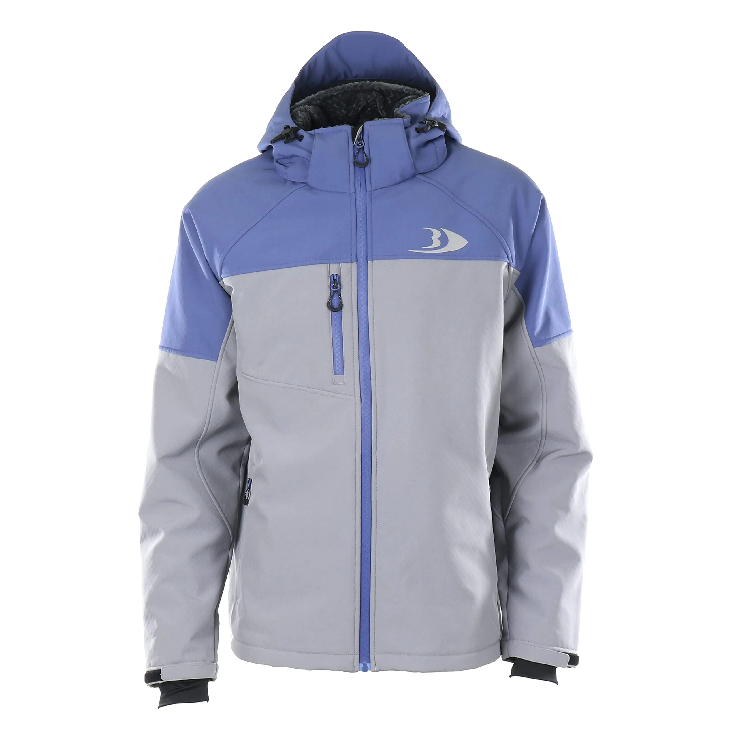 Men's Zenith 2.0 Full Zip Softshell Jacket, X-Large, Charcoal/Blue - Weather-Resistant Comfort