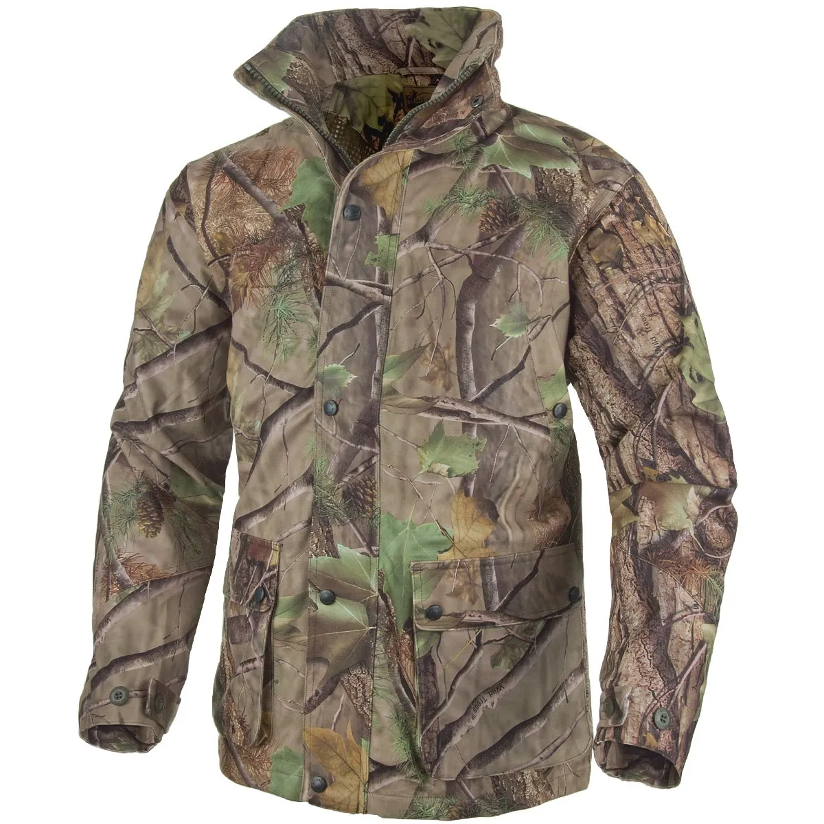 Mil-Tec Men's Wild Trees Hunting Jacket Small, Waterproof, Windproof, Camouflage, Multiple Pockets