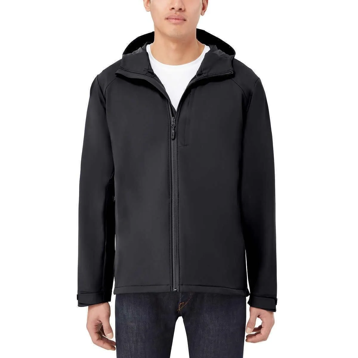 Signature Men’s Stretch Water Repellent Wind Resistant Jacket - Black, Large - KIRKLAND