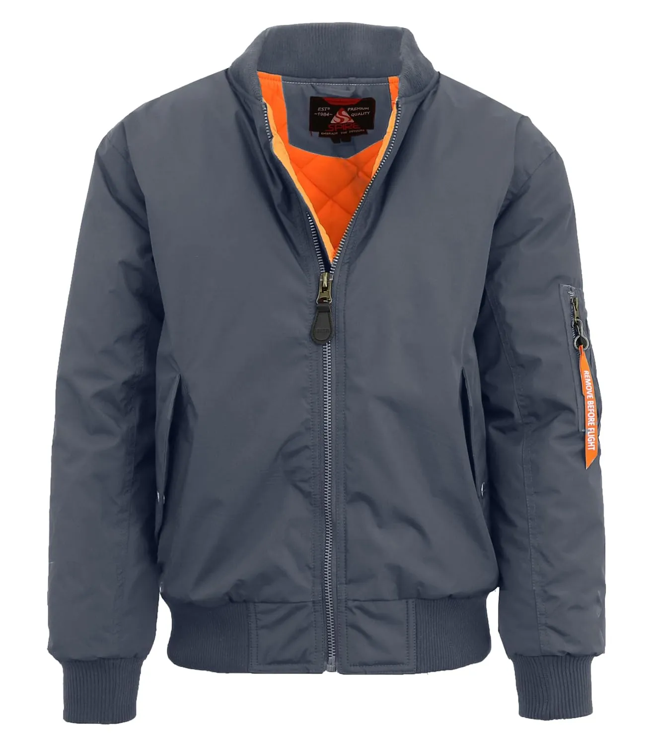 Spire by Galaxy Men's Flight Jacket - Small, Windproof, Water-Resistant, Multi-Pockets, Classic Design