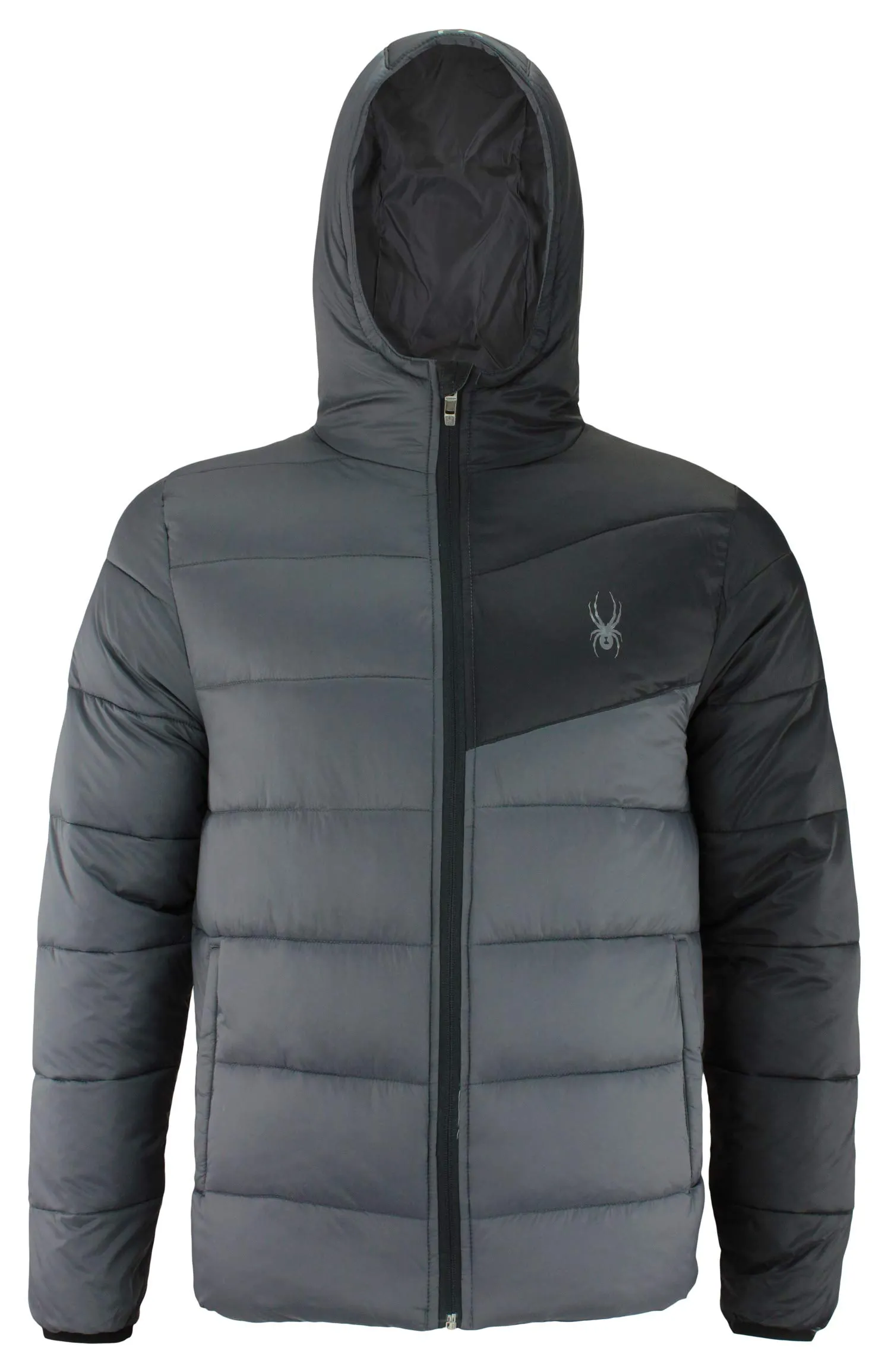 Spyder Men's Small Puffer Jacket - Full Zip, Water-Resistant, ThermaWEB Insulation, Modern Design