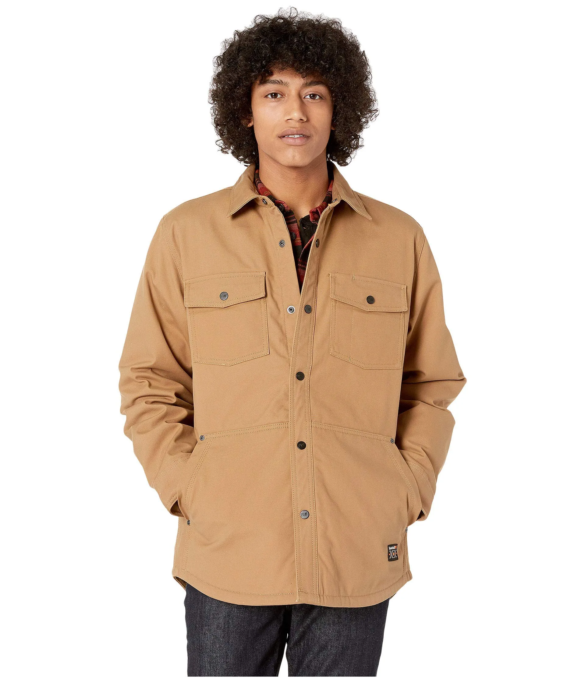 Timberland PRO 20th Anniversary Roughcast Shirt Jacket, Dark Wheat, Small - Water-Resistant & Insulated