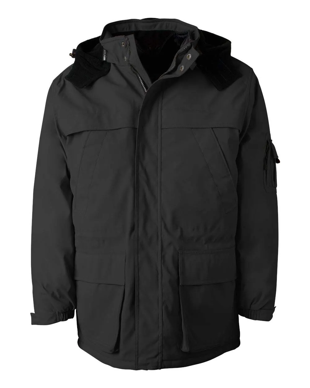 Weatherproof Men's X-Large Jacket with Polar Fleece Lining, Zippered Pockets, and Removable Hood