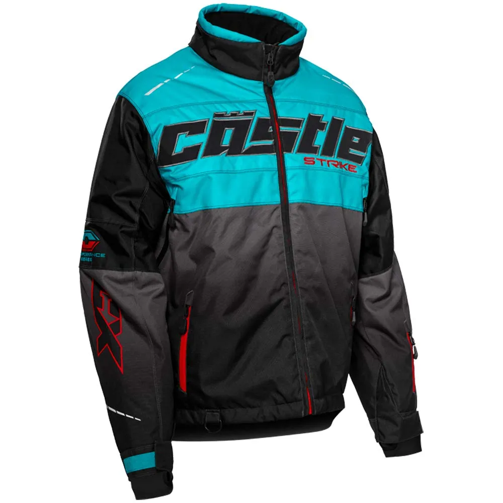 X Men's Strike Jacket 2XL in Turquoise/Red/Black with 3M Insulation & Waterproof Windproof Features